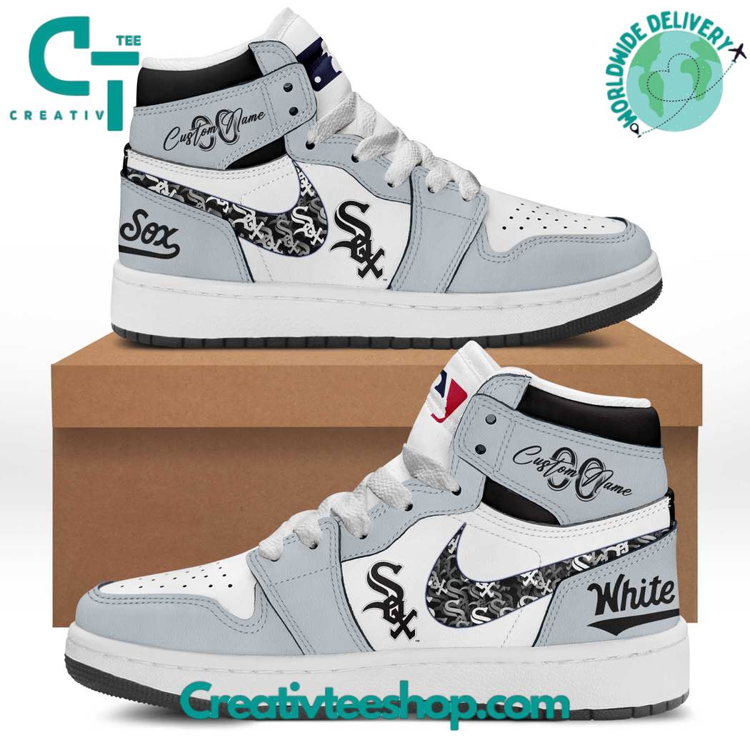 Ideafootwear Chicago White Sox AJ1 High Sneakers Shoes For Men And Women 4