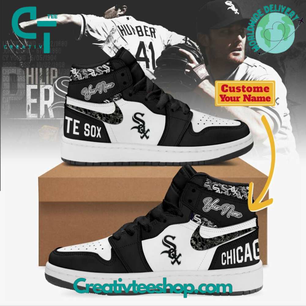 Ideafootwear Chicago White Sox AJ1 High Sneakers Shoes For Men And Women 5