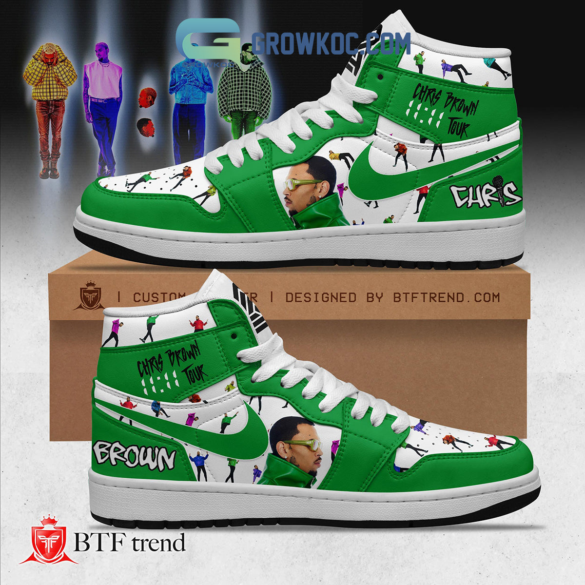 Ideafootwear Chris Brown AJ1 High Sneakers Shoes For Men And Women 2
