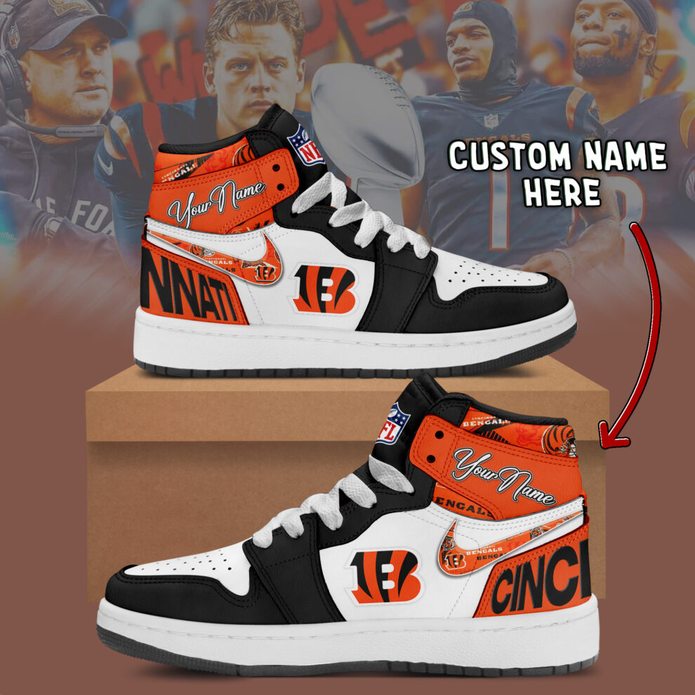 Ideafootwear Cincinnati Bengals AJ1 High Sneakers Shoes For Men And Women 10
