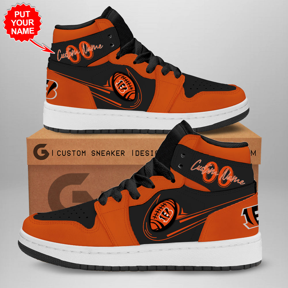 Ideafootwear Cincinnati Bengals AJ1 High Sneakers Shoes For Men And Women 6