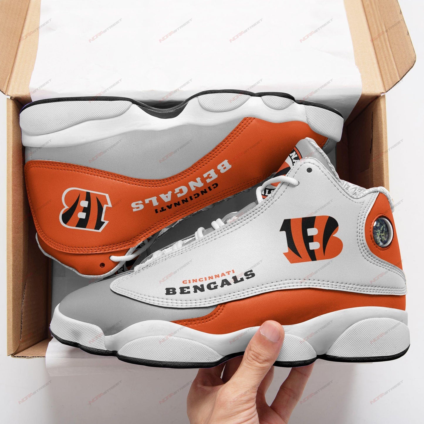 Ideafootwear Cincinnati Bengals AJ13 Sneakers Shoes For Men And Women 10