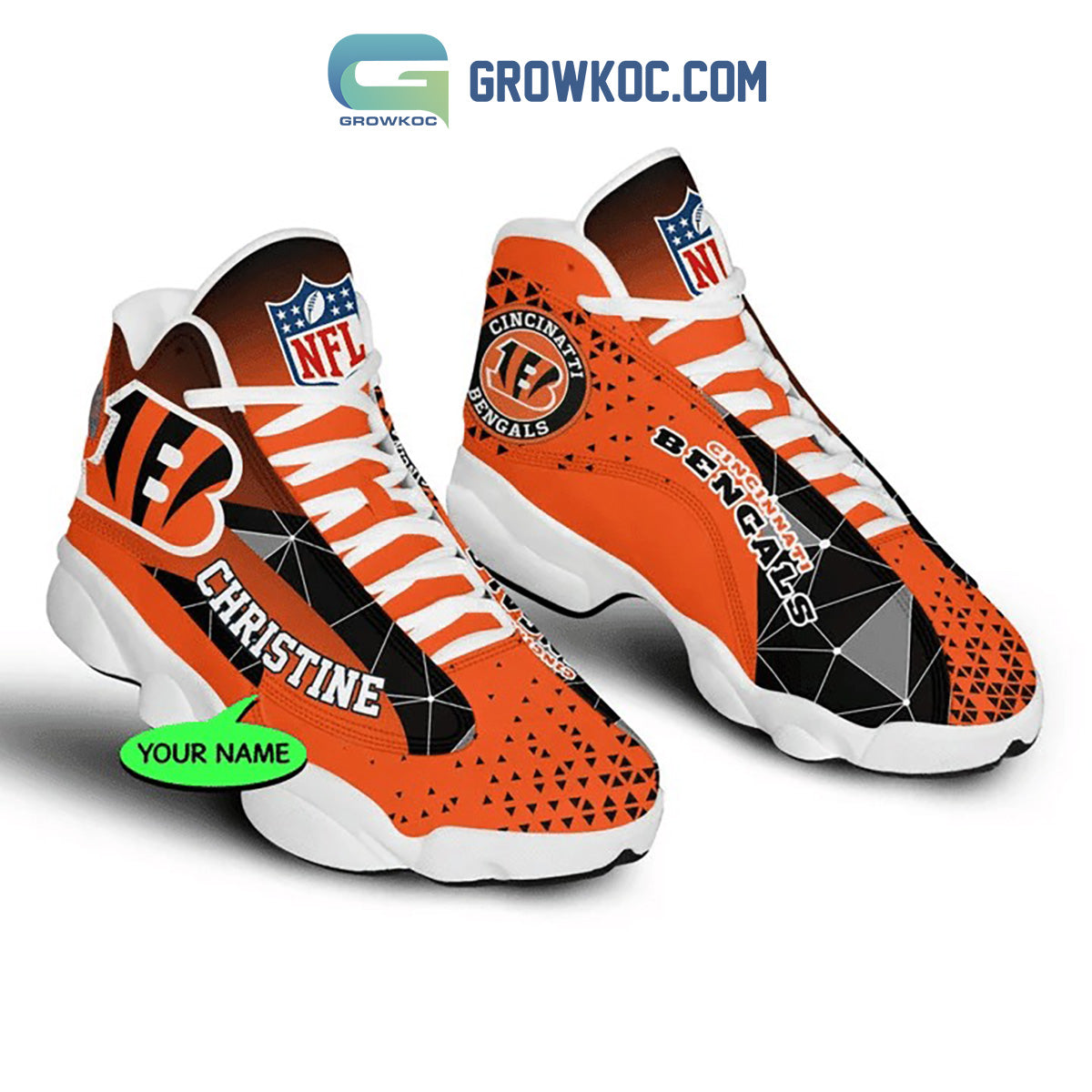 Ideafootwear Cincinnati Bengals AJ13 Sneakers Shoes For Men And Women 3