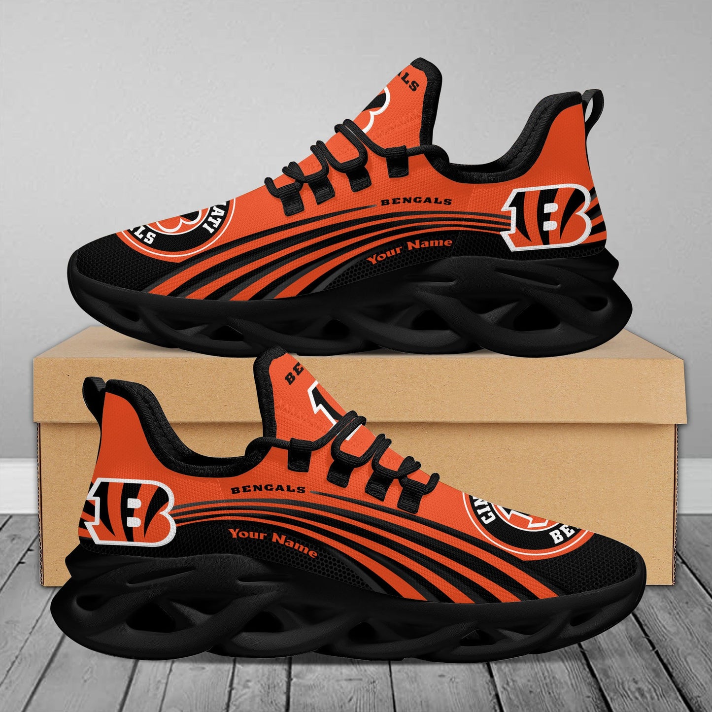 Ideafootwear Cincinnati Bengals Max Soul Shoes Sneakers For Men And Women 72