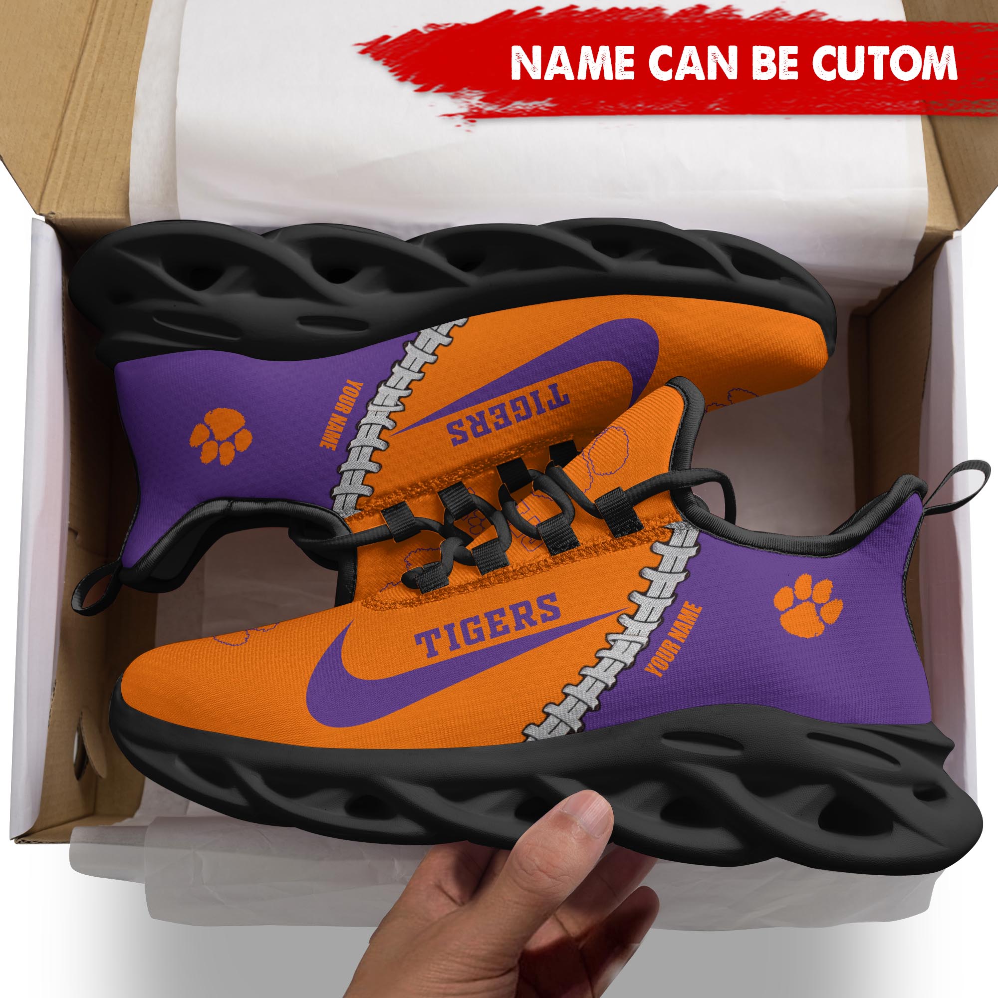 Ideafootwear Clemson Tigers Max Soul Shoes Sneakers For Men And Women 2