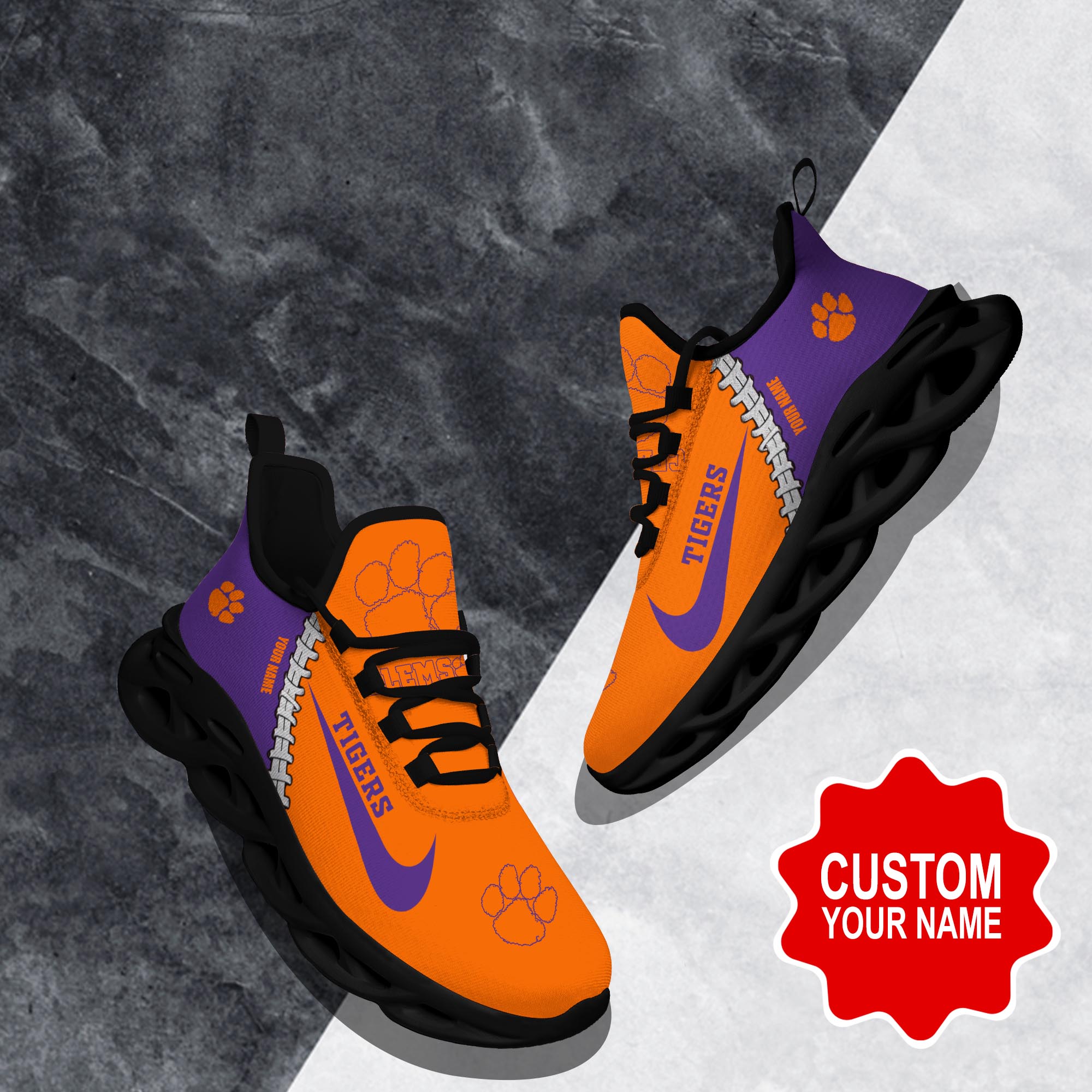 Ideafootwear Clemson Tigers Max Soul Shoes Sneakers For Men And Women 2