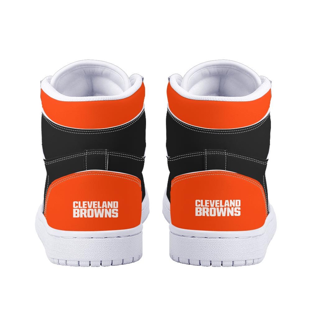 Ideafootwear Cleveland Browns AJ1 High Sneakers Shoes For Men And Women 12