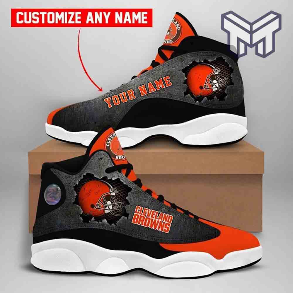 Ideafootwear Cleveland Browns AJ13 Sneakers Shoes For Men And Women 1