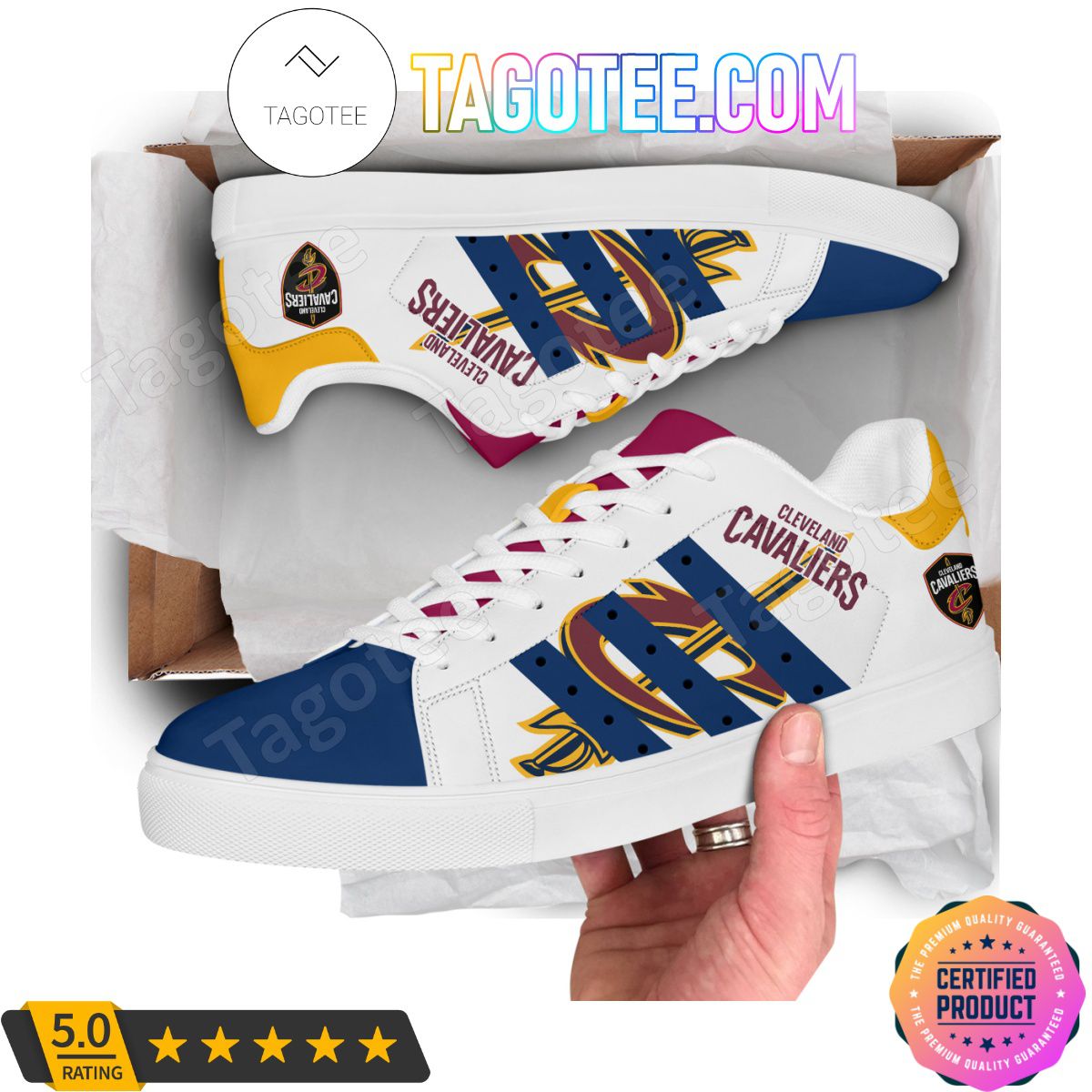 Ideafootwear Cleveland Cavaliers Skate Stan Shoes Sneakes For Men And Women 2