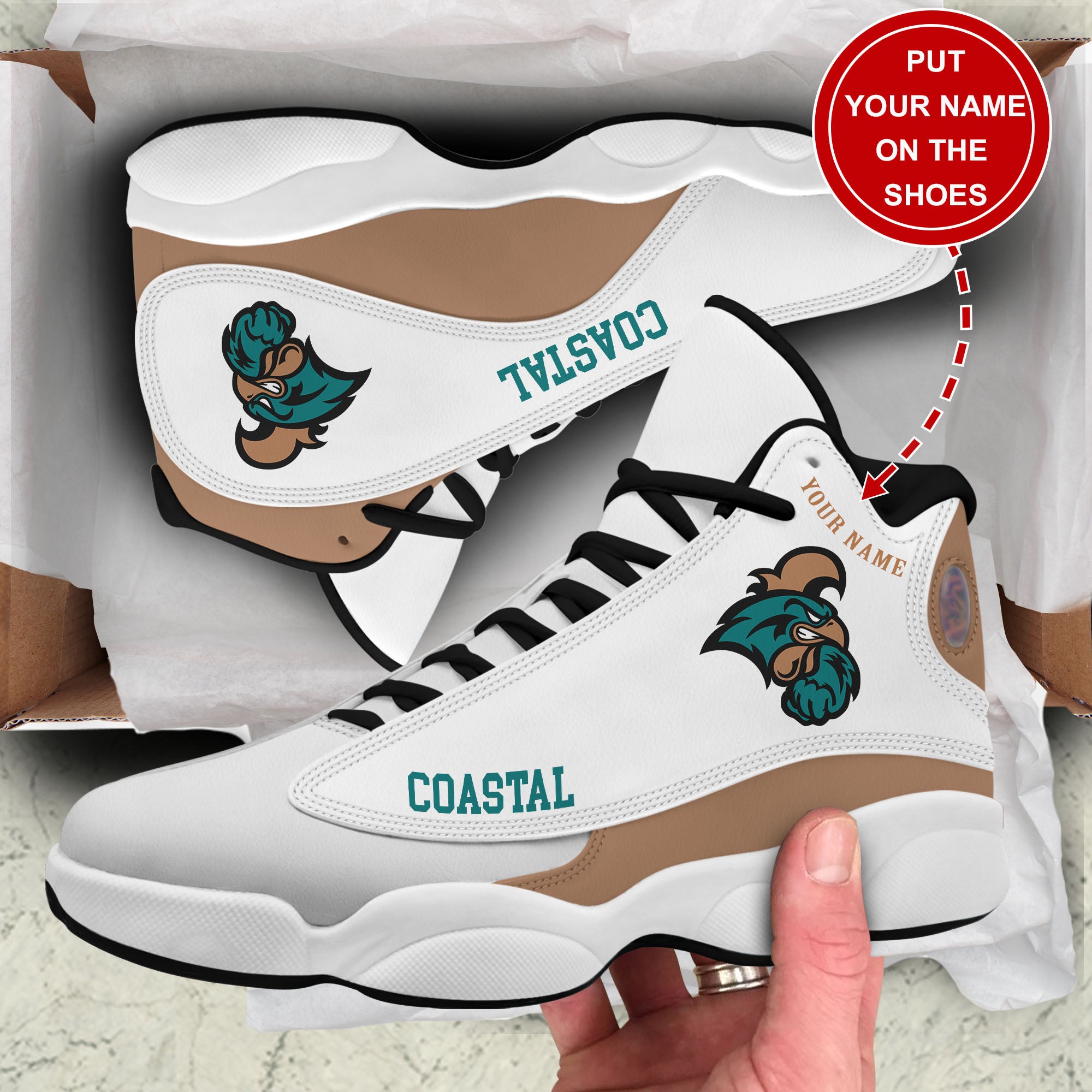 Ideafootwear Coastal Carolina Chanticleers AJ13 Sneakers Shoes For Men And Women 1