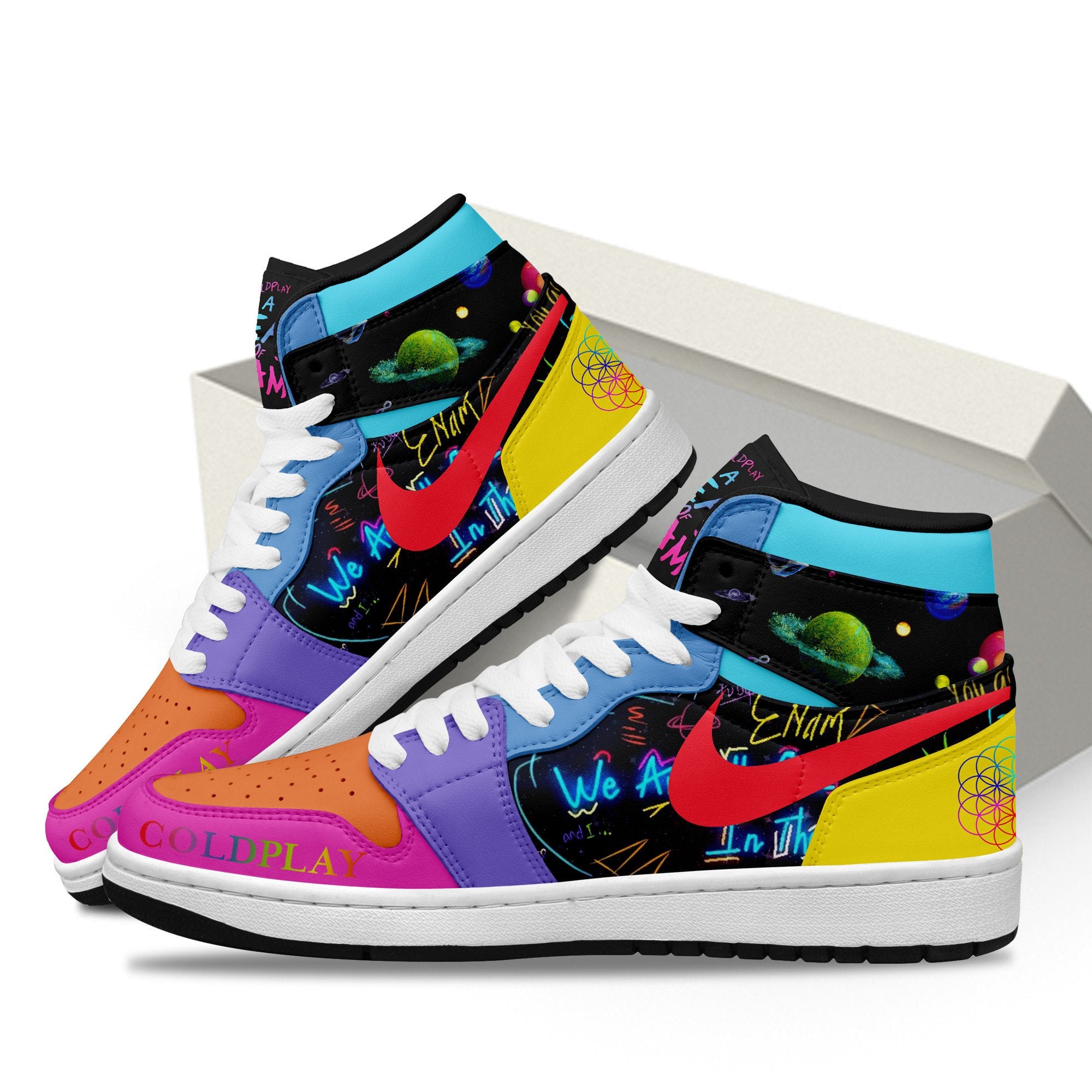 Ideafootwear Coldplay AJ1 High Sneakers Shoes For Men And Women 1