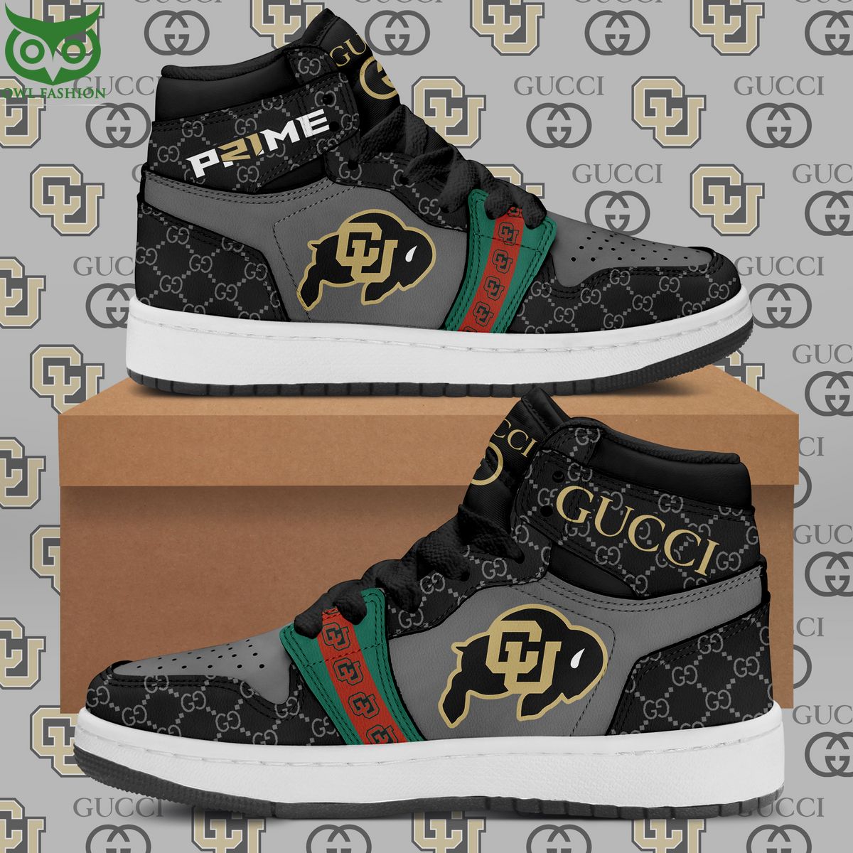 Ideafootwear Colorado Buffaloes AJ1 High Sneakers Shoes For Men And Women 9