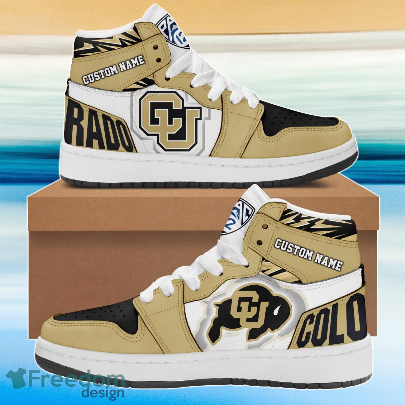 Ideafootwear Colorado Buffaloes AJ1 High Sneakers Shoes For Men And Women 2