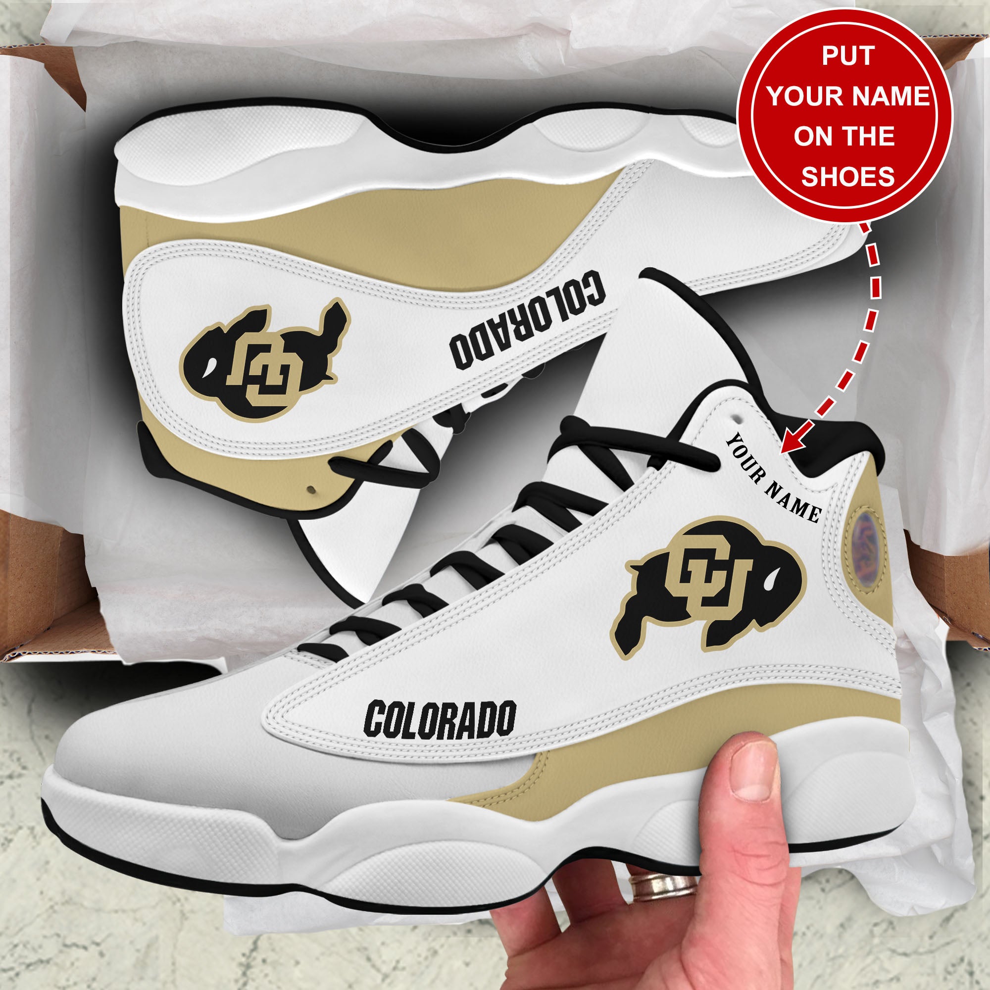 Ideafootwear Colorado Buffaloes AJ13 Sneakers Shoes For Men And Women 1