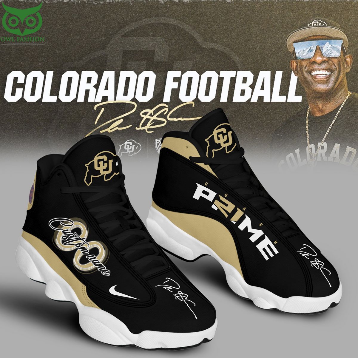 Ideafootwear Colorado Buffaloes AJ13 Sneakers Shoes For Men And Women 3