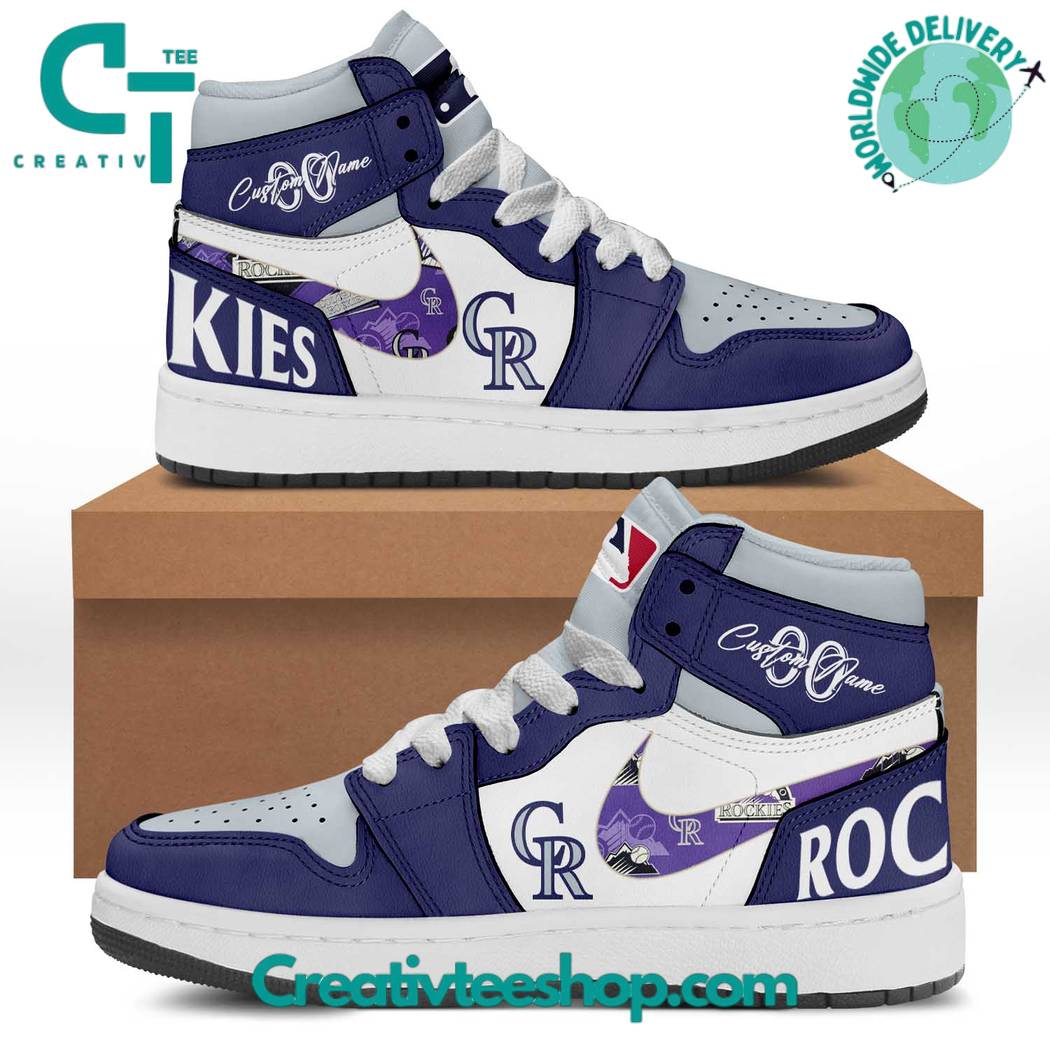 Ideafootwear Colorado Rockies AJ1 High Sneakers Shoes For Men And Women 5