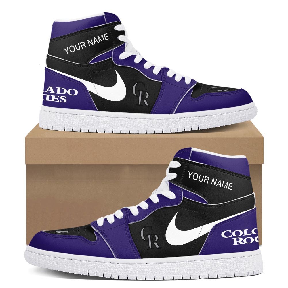 Ideafootwear Colorado Rockies AJ1 High Sneakers Shoes For Men And Women 3