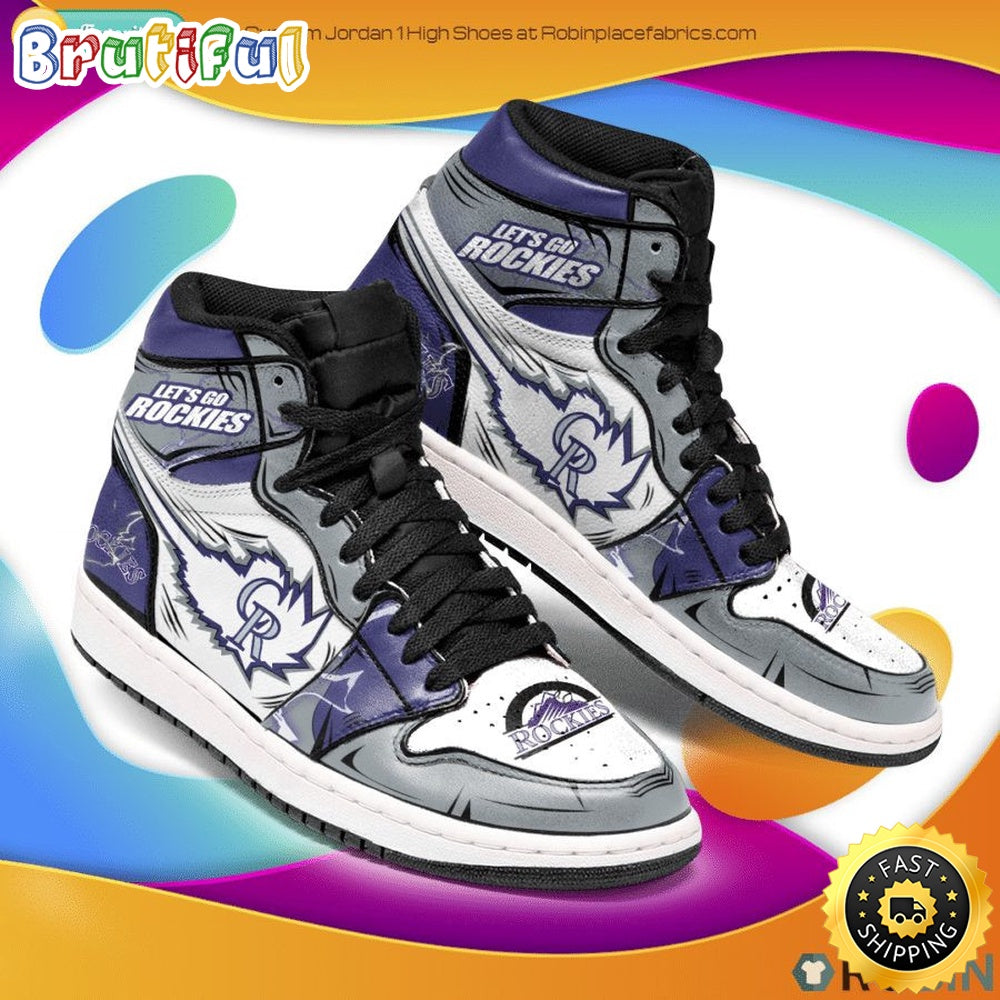 Ideafootwear Colorado Rockies MLB AJ1 High Sneakers Shoes For Men And Women 4