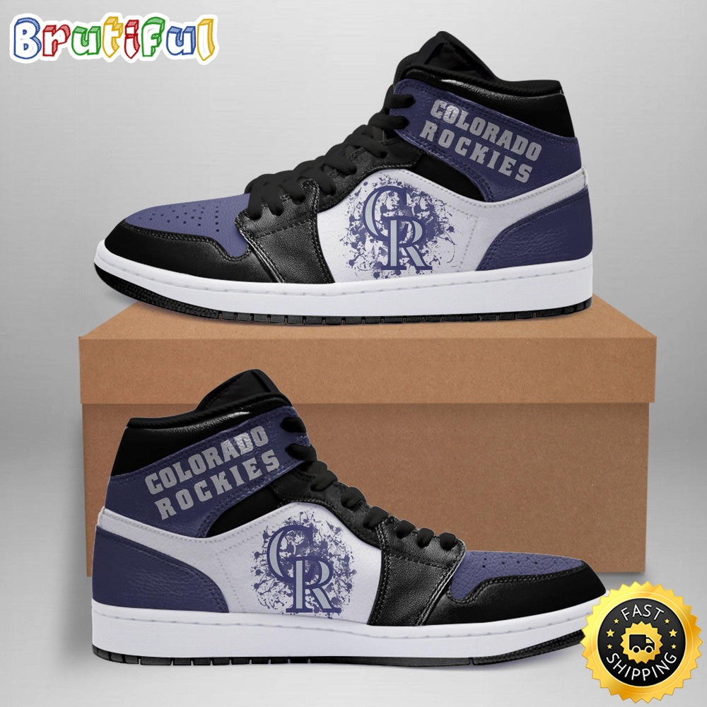 Ideafootwear Colorado Rockies MLB AJ1 High Sneakers Shoes For Men And Women 3