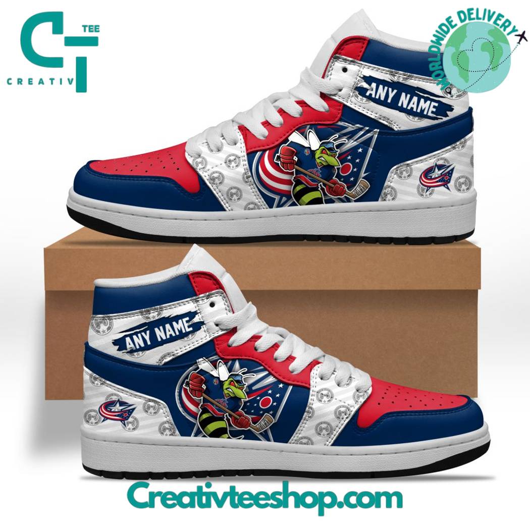 Ideafootwear Columbus Blue Jackets AJ1 High Sneakers Shoes For Men And Women 2