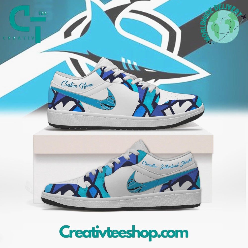 Ideafootwear Cronulla Sharks AJ1 High Sneakers Shoes For Men And Women 1