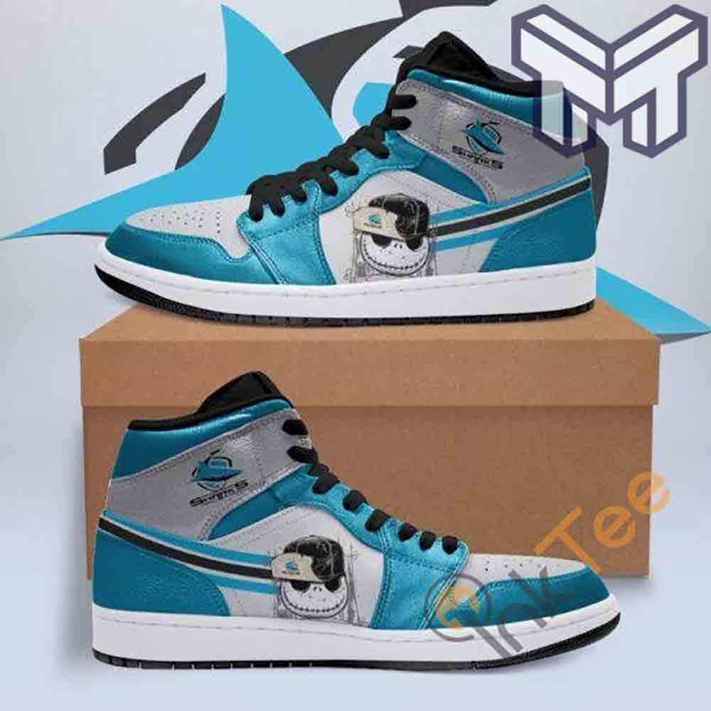 Ideafootwear Cronulla Sutherland Sharks AJ1 High Sneakers Shoes For Men And Women 3