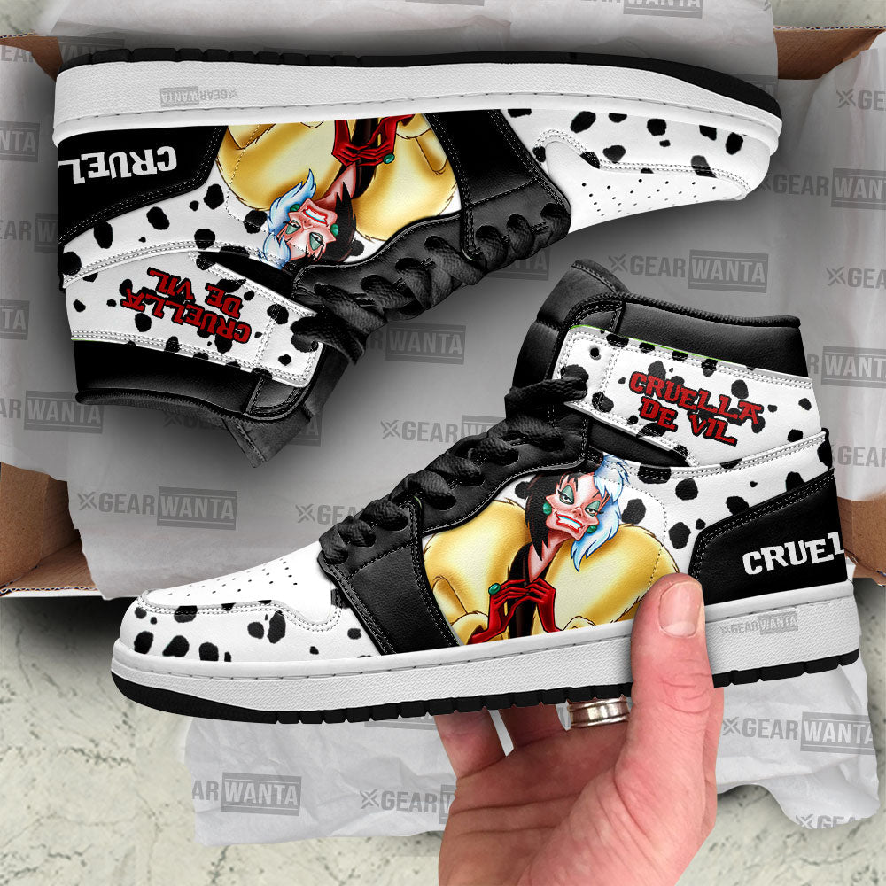 Ideafootwear Cruella De Vil AJ1 High Sneakers Shoes For Men And Women 1