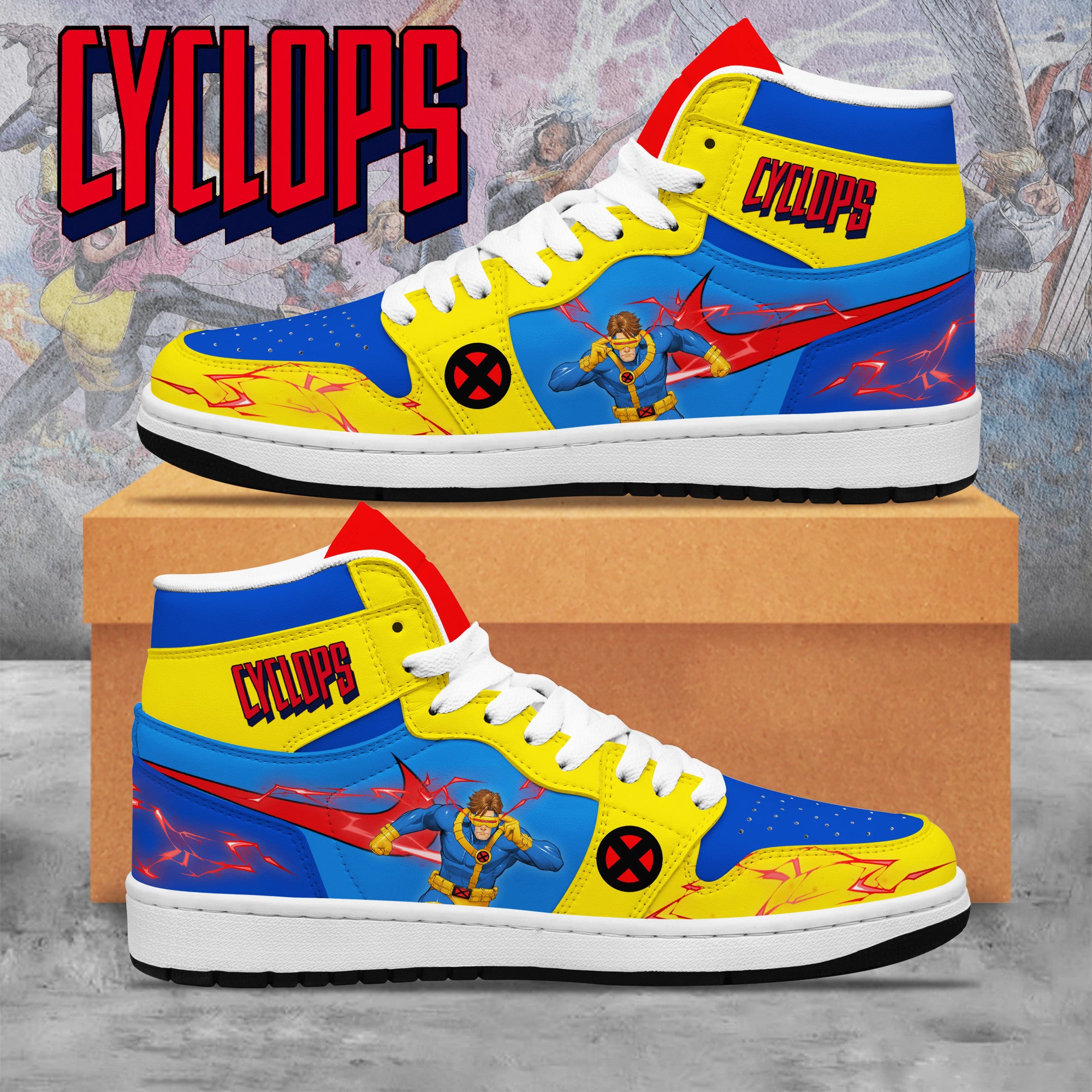 Ideafootwear Cyclops AJ1 High Sneakers Shoes For Men And Women 1