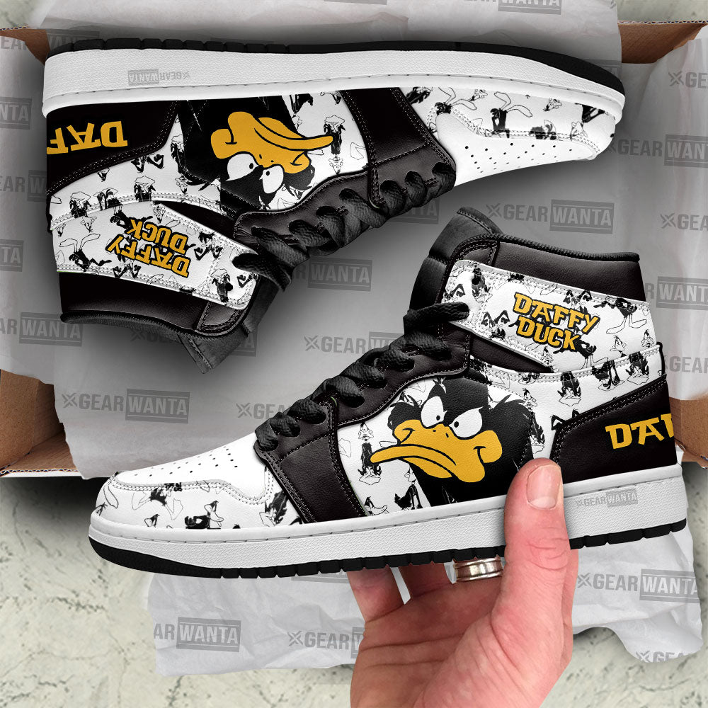 Ideafootwear Daffy Duck AJ1 High Sneakers Shoes For Men And Women 1