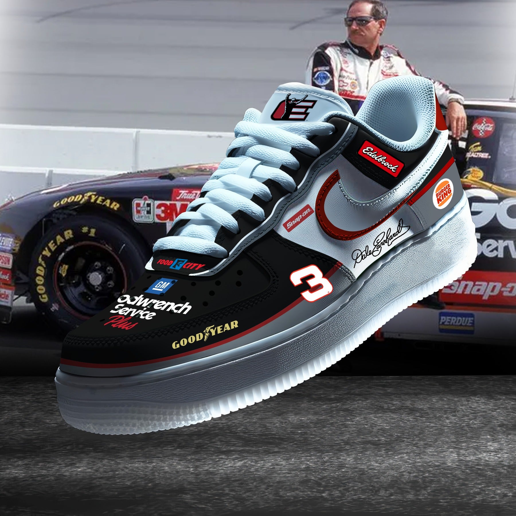 Ideafootwear Dale Earnhardt Air Low-Top Sneakers Shoes For Men And Women 3