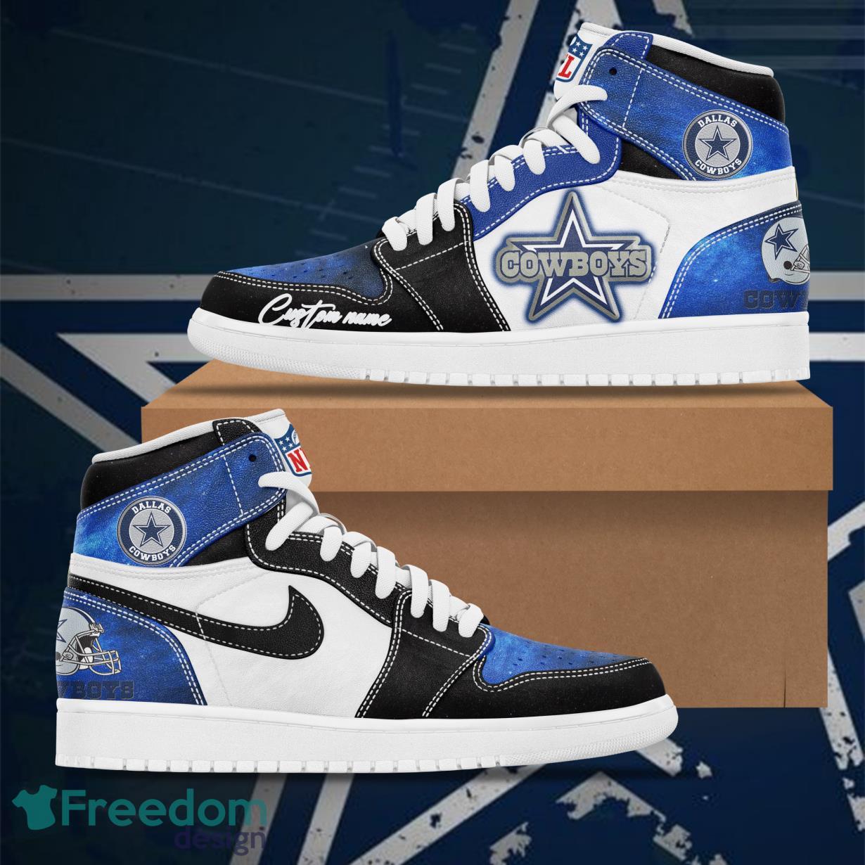 Ideafootwear Dallas Cowboy AJ1 High Sneakers Shoes For Men And Women 1