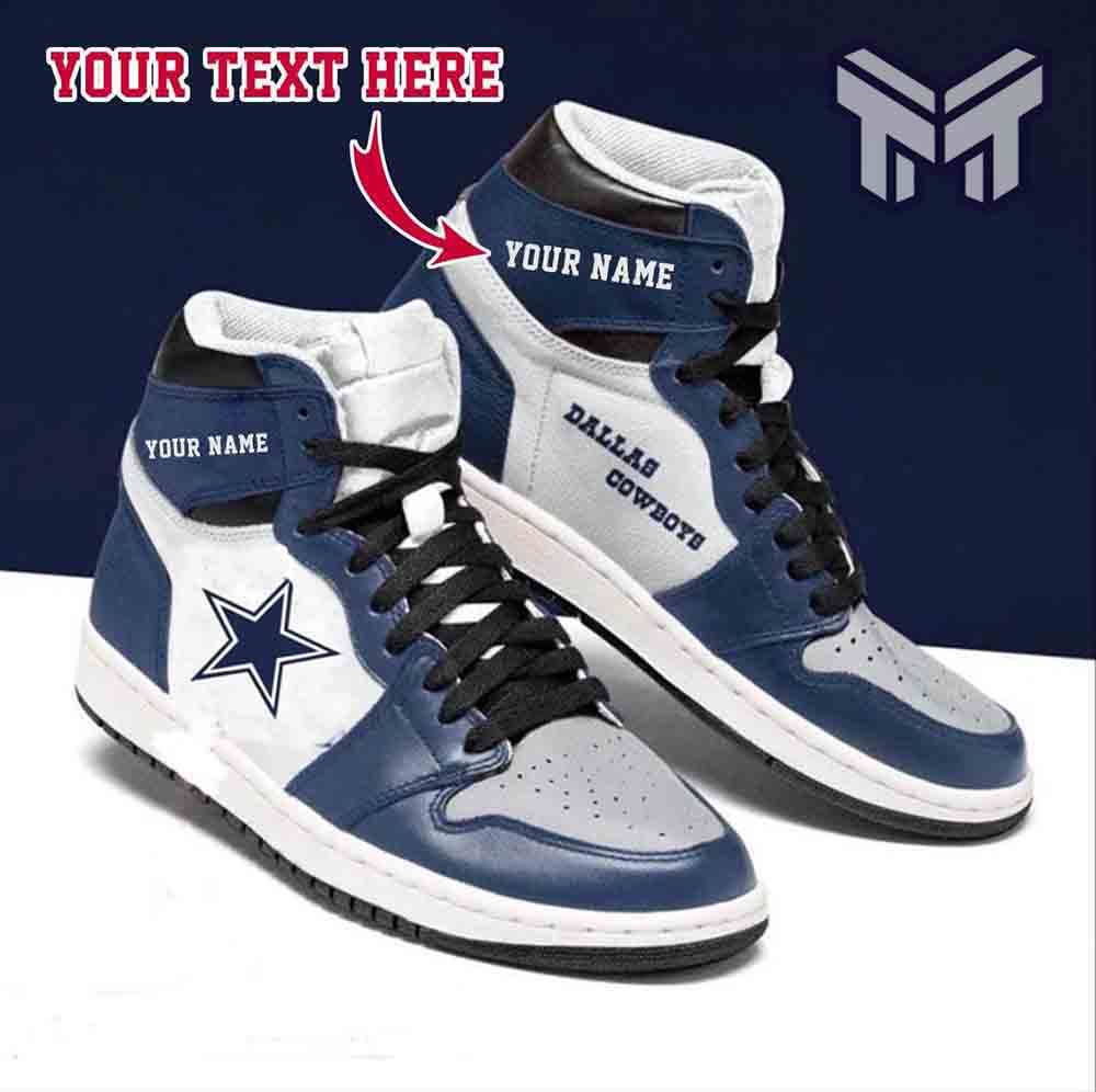 Ideafootwear Dallas Cowboys AJ1 High Sneakers Shoes For Men And Women 6