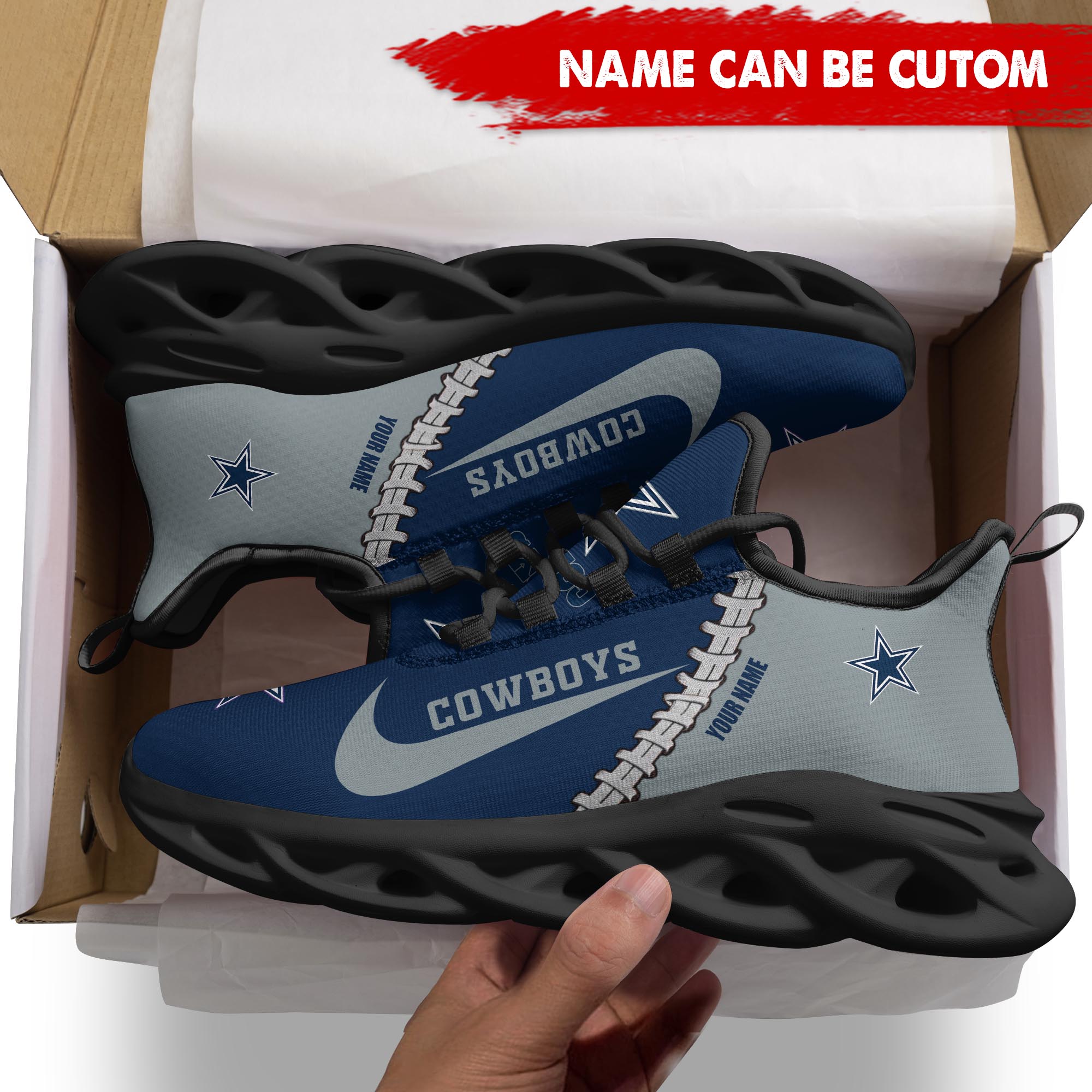 Ideafootwear Dallas Cowboys Max Soul Shoes Sneakers For Men And Women 235