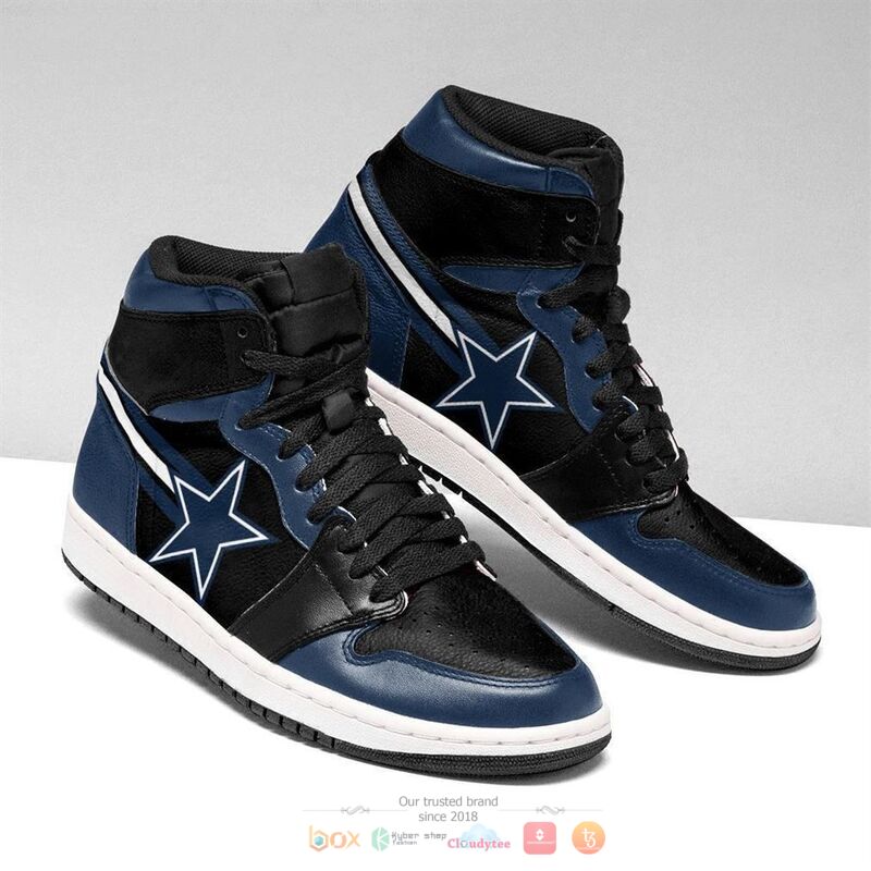 Ideafootwear Dallas Cowboys NFL AJ1 High Sneakers Shoes For Men And Women 11