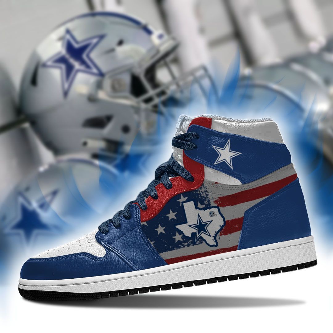 Ideafootwear Dallas Cowboys NFL AJ1 High Sneakers Shoes For Men And Women 1