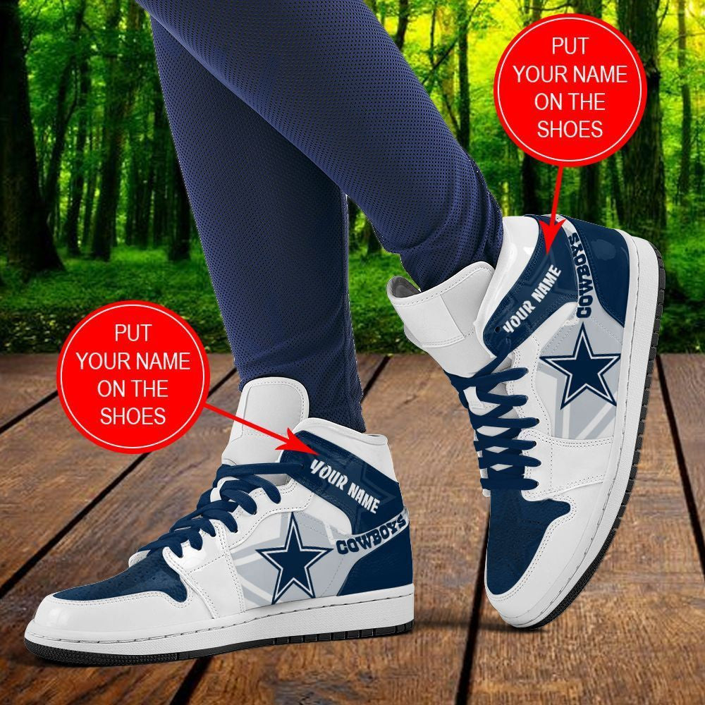 Ideafootwear Dallas Cowboys NFL AJ1 High Sneakers Shoes For Men And Women 2