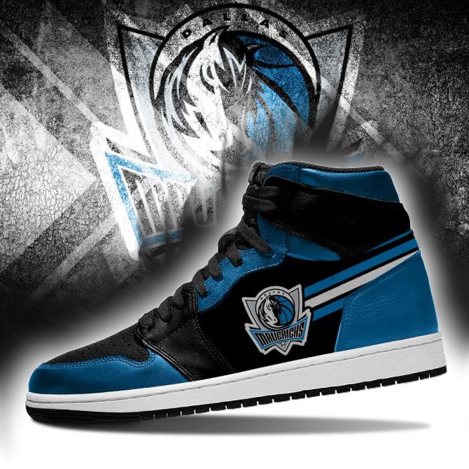 Ideafootwear Dallas Mavericks NBA AJ1 High Sneakers Shoes For Men And Women 2