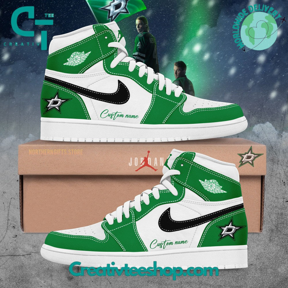 Ideafootwear Dallas Stars AJ1 High Sneakers Shoes For Men And Women 2