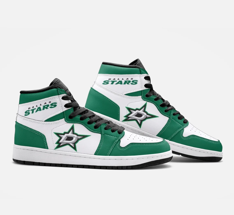 Ideafootwear Dallas Stars AJ1 High Sneakers Shoes For Men And Women 6