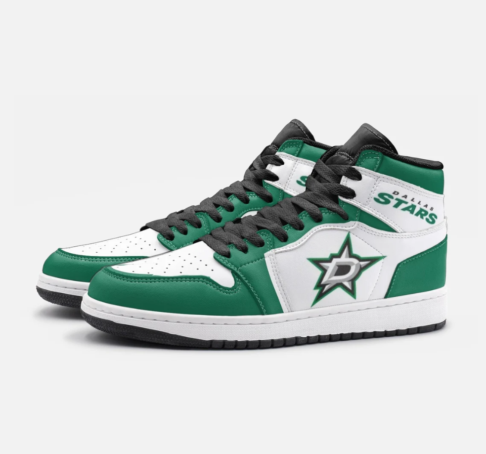 Ideafootwear Dallas Stars AJ1 High Sneakers Shoes For Men And Women 6