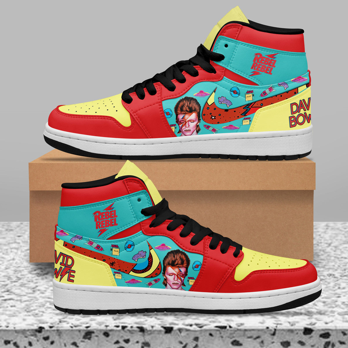 Ideafootwear David Bowie AJ1 High Sneakers Shoes For Men And Women 4