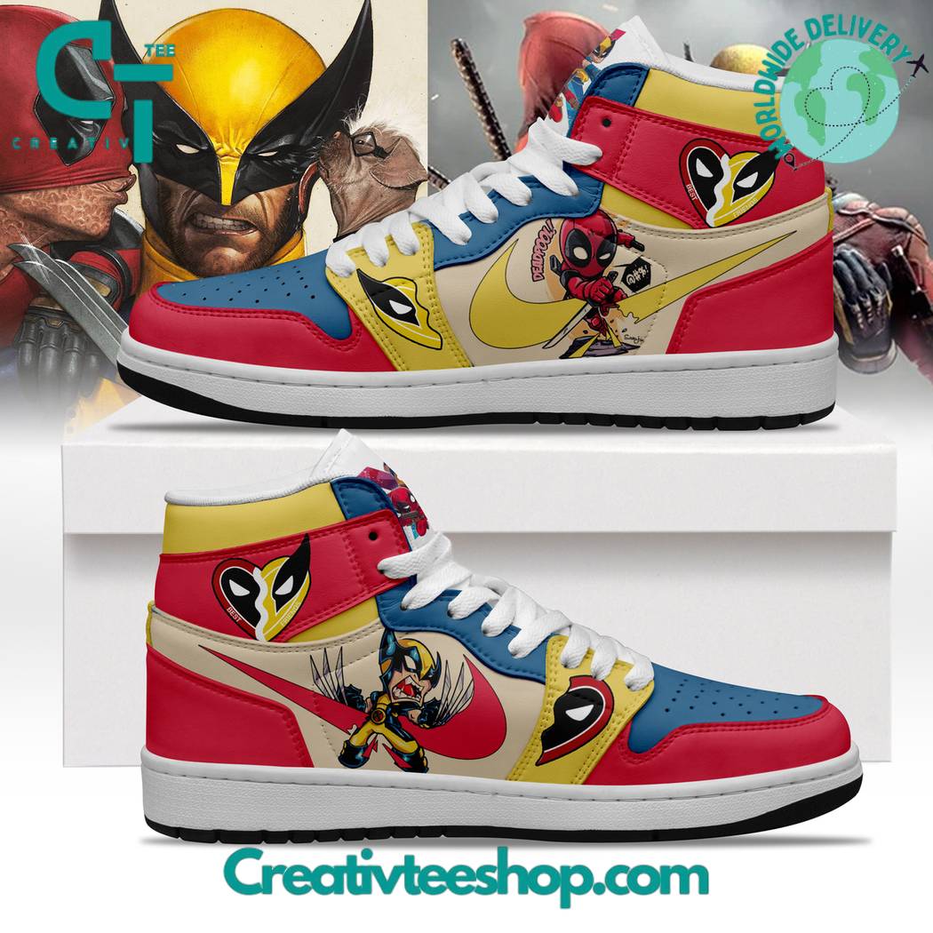 Ideafootwear Deadpool AJ1 High Sneakers Shoes For Men And Women 7