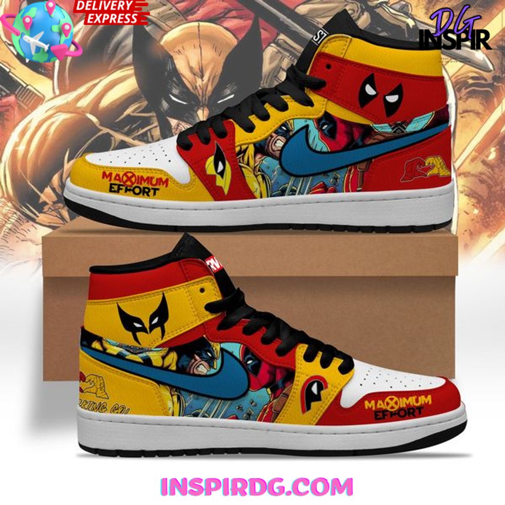 Ideafootwear Deadpool AJ1 High Sneakers Shoes For Men And Women 5