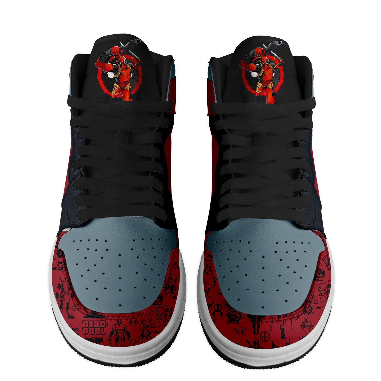 Ideafootwear Deadpool AJ1 High Sneakers Shoes For Men And Women 11