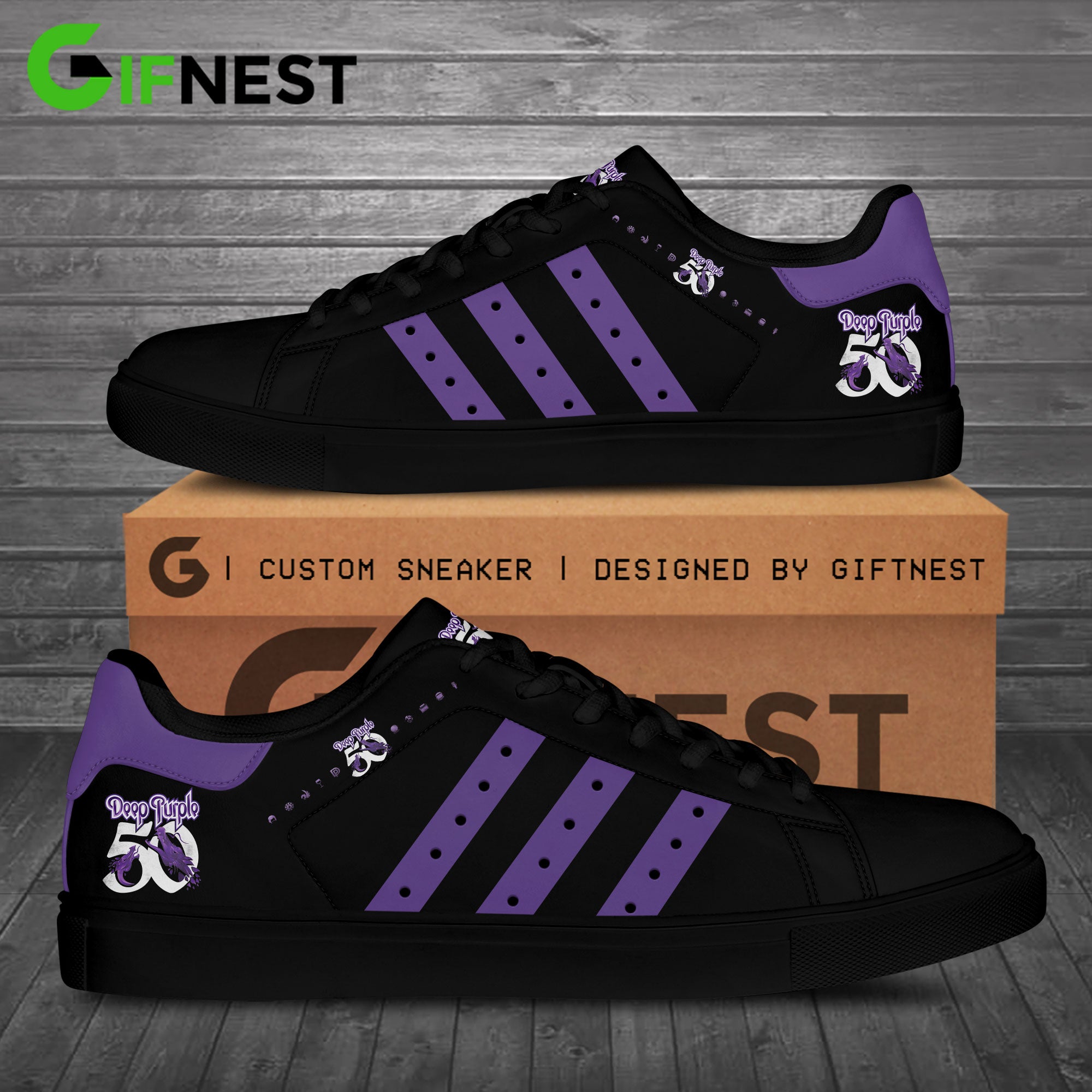 Ideafootwear Deep Purple Skate Stan Shoes Sneakes For Men And Women 1