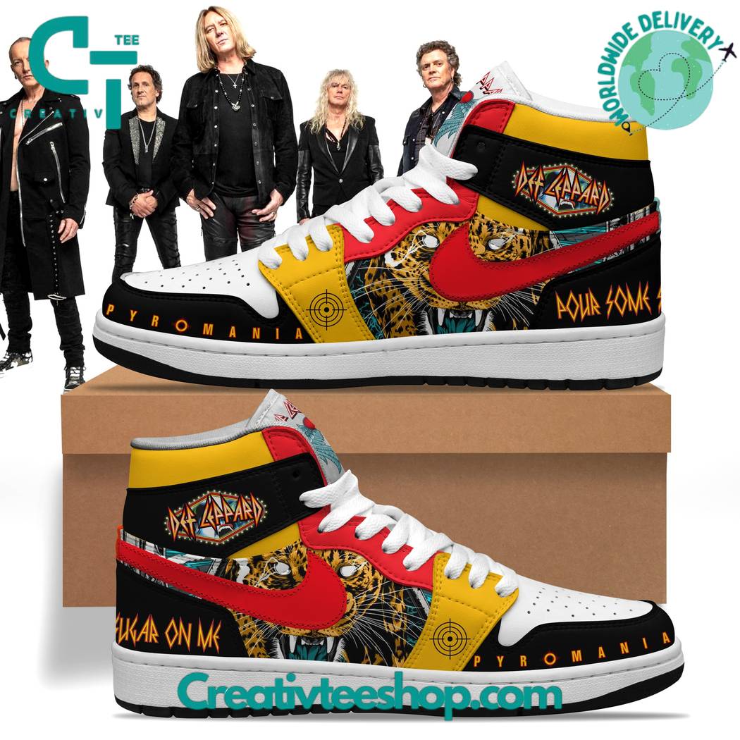 Ideafootwear Def Leppard AJ1 High Sneakers Shoes For Men And Women 1