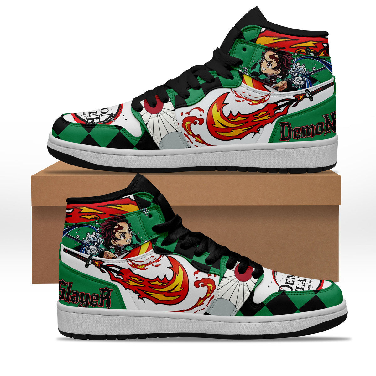 Ideafootwear Demon Slayer AJ1 High Sneakers Shoes For Men And Women 1
