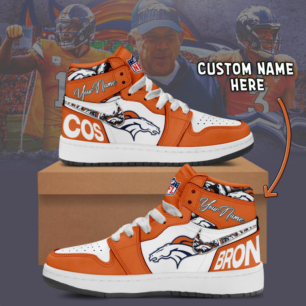 Ideafootwear Denver Broncos AJ1 High Sneakers Shoes For Men And Women 7