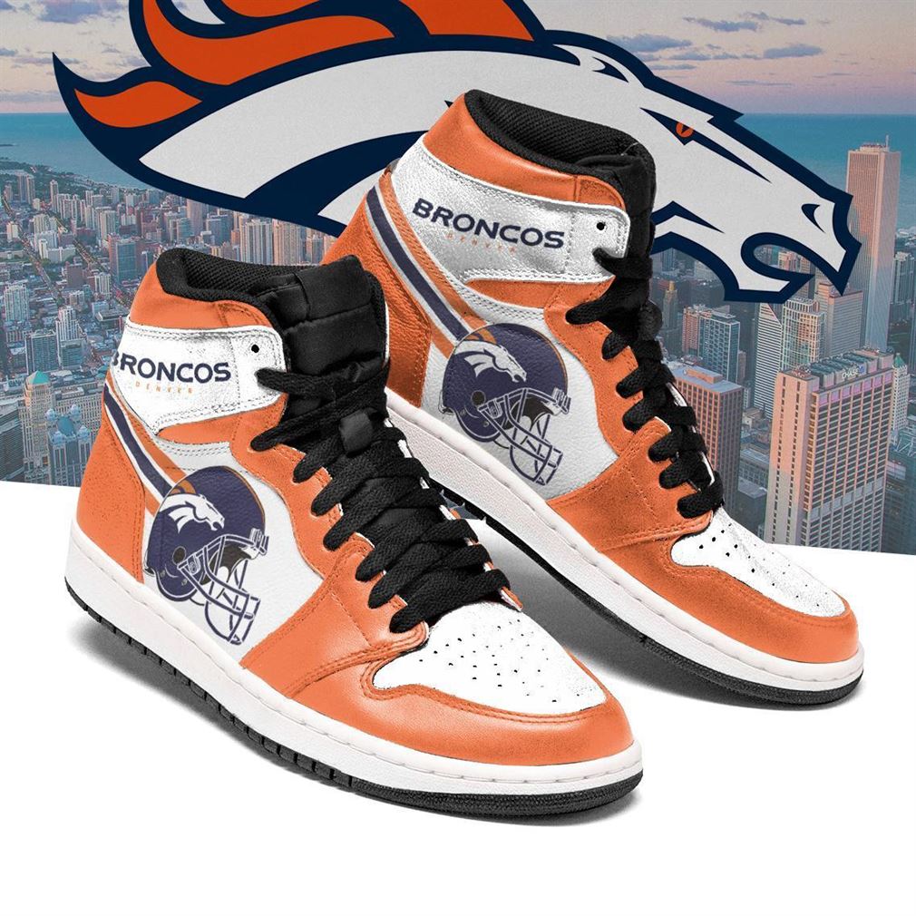 Ideafootwear Denver Broncos NFL AJ1 High Sneakers Shoes For Men And Women 9