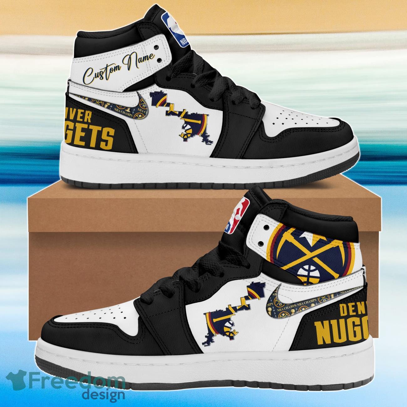 Ideafootwear Denver Nuggets AJ1 High Sneakers Shoes For Men And Women 2